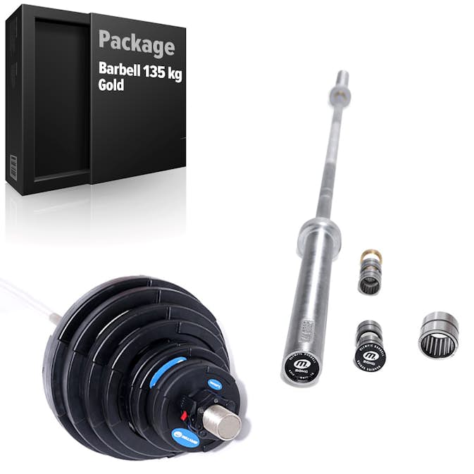 Skivstångsset Master Fitness Deluxe 135 kg Gold